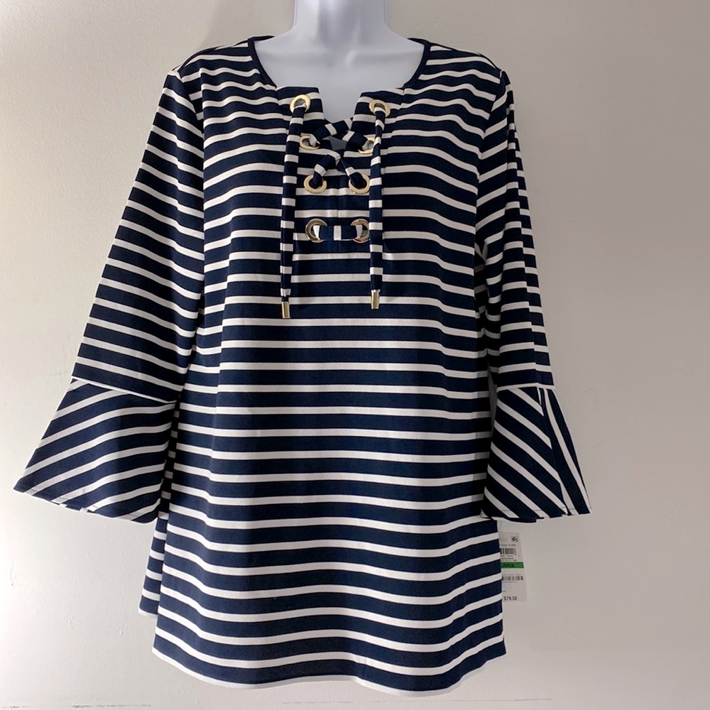 Charter Club | Striped bell sleeve Top